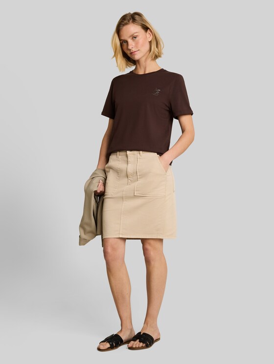 Printed T-shirt - java dark brown