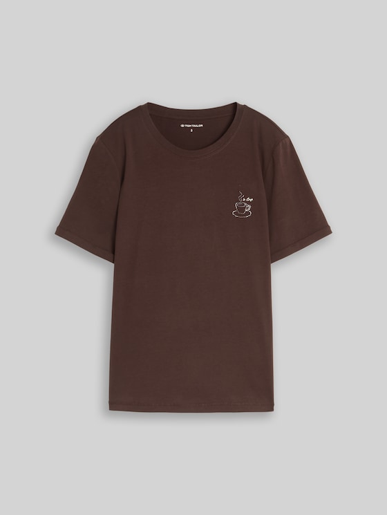 Printed T-shirt - java dark brown