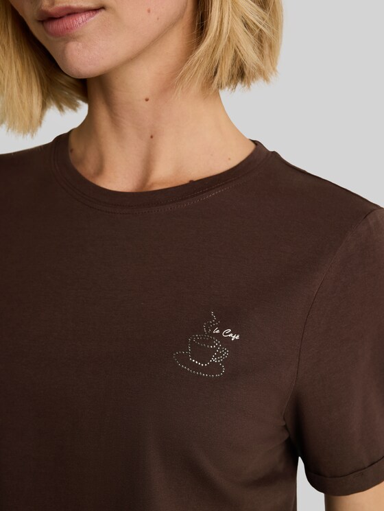 Printed T-shirt - java dark brown