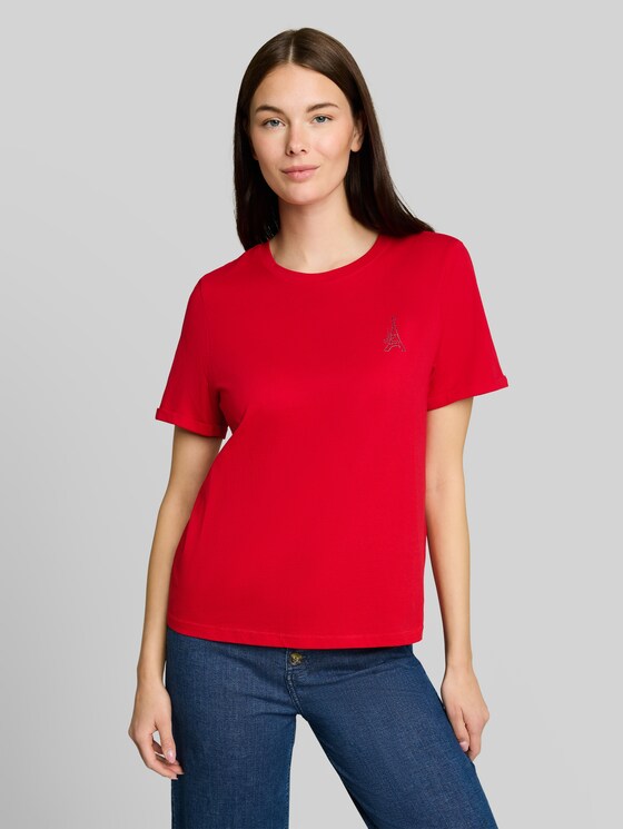 Printed T-shirt - soft scarlet red