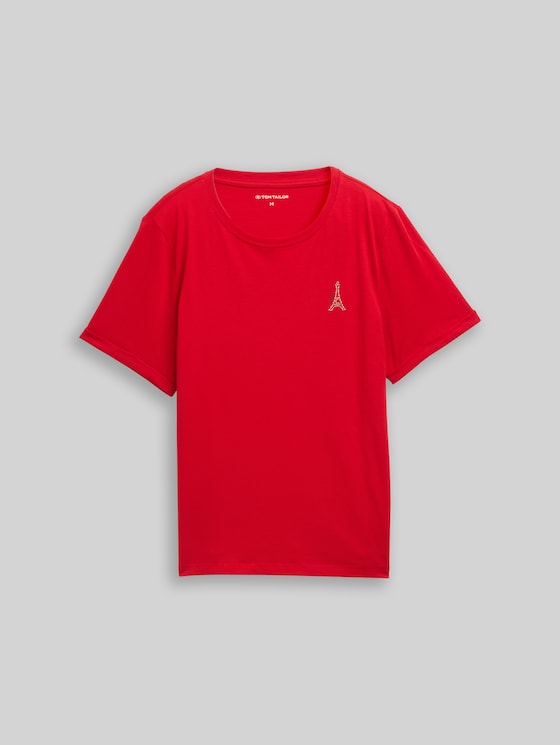 Printed T-shirt - soft scarlet red