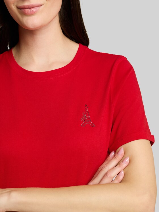Printed T-shirt - soft scarlet red