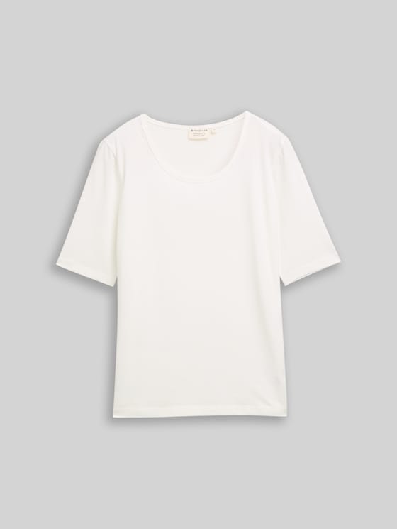 Basic t-shirt with a round neckline - Whisper White
