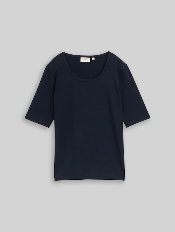 Basic t-shirt with a round neckline - sky captain blue