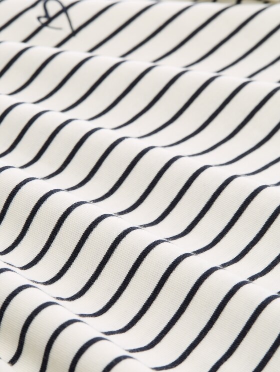 Long-sleeved top with a striped pattern - navy offwhite stripe