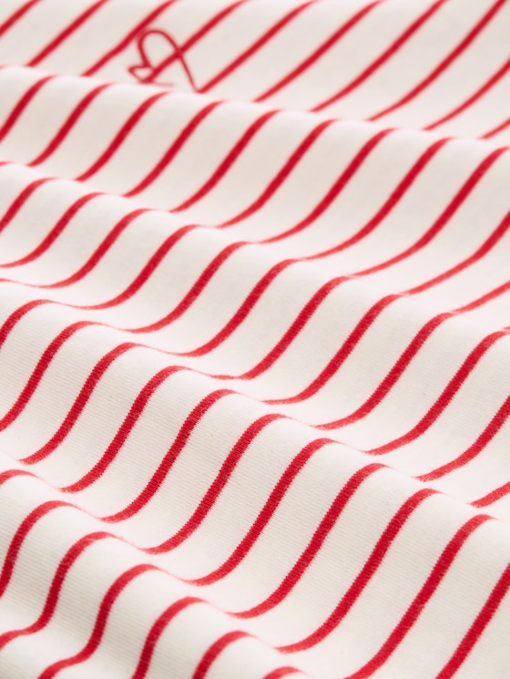 Long-sleeved top with a striped pattern - red offwhite stripe