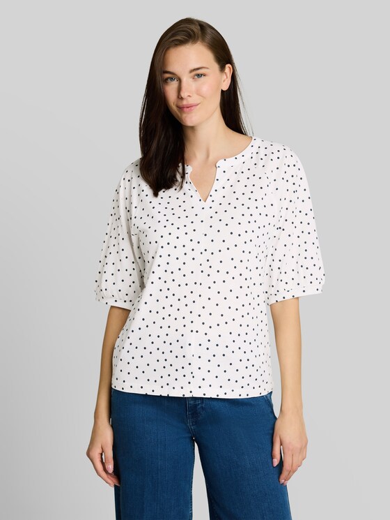 T-shirt with polka dot pattern - white small dot design
