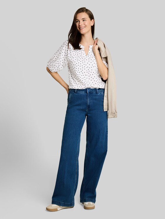 T-shirt with polka dot pattern - white small dot design