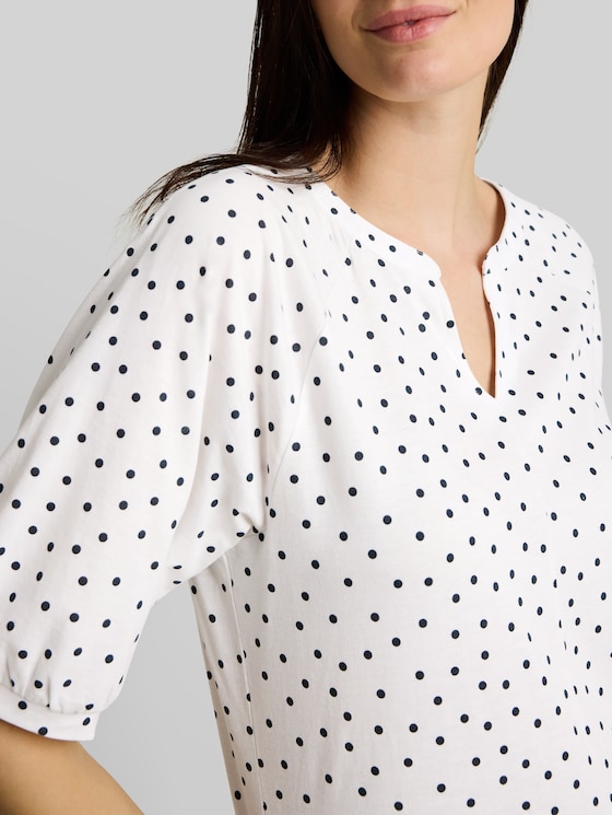 T-shirt with polka dot pattern - white small dot design