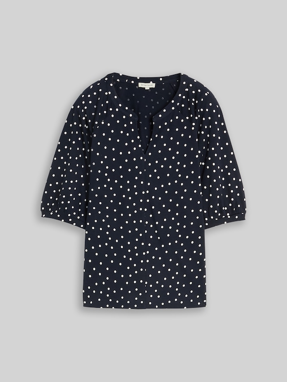 T-shirt with polka dot pattern - navy white small dot design