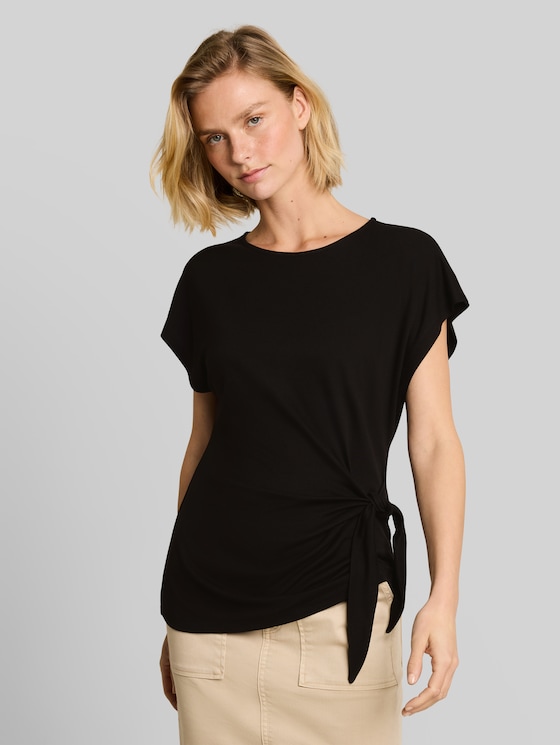 T-shirt with knot detail - deep black