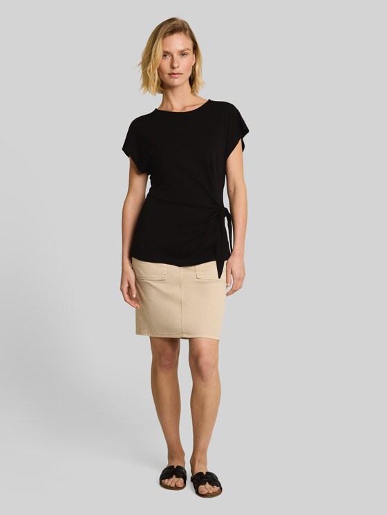 T-shirt with knot detail - deep black