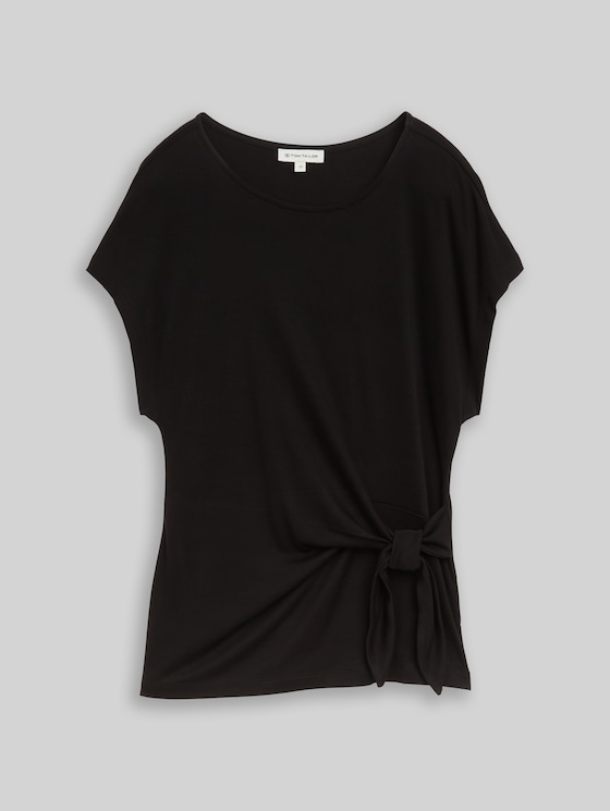 T-shirt with knot detail - deep black