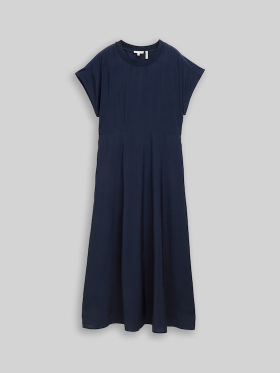 Midi dress with side pockets - sky captain blue