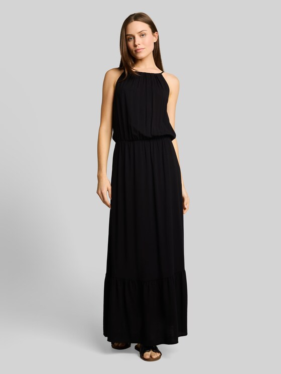 Viscose maxi dress - deep black