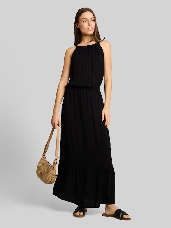 Viscose maxi dress - deep black