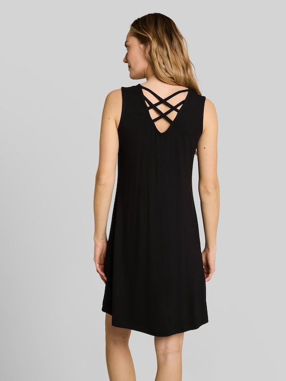Jersey dress with cut-out detail - deep black