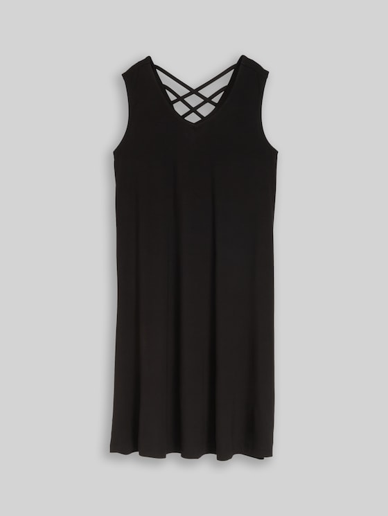 Jersey dress with cut-out detail - deep black