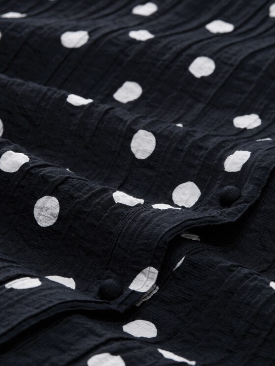 Maxi dress with polka dot pattern - navy big dot design