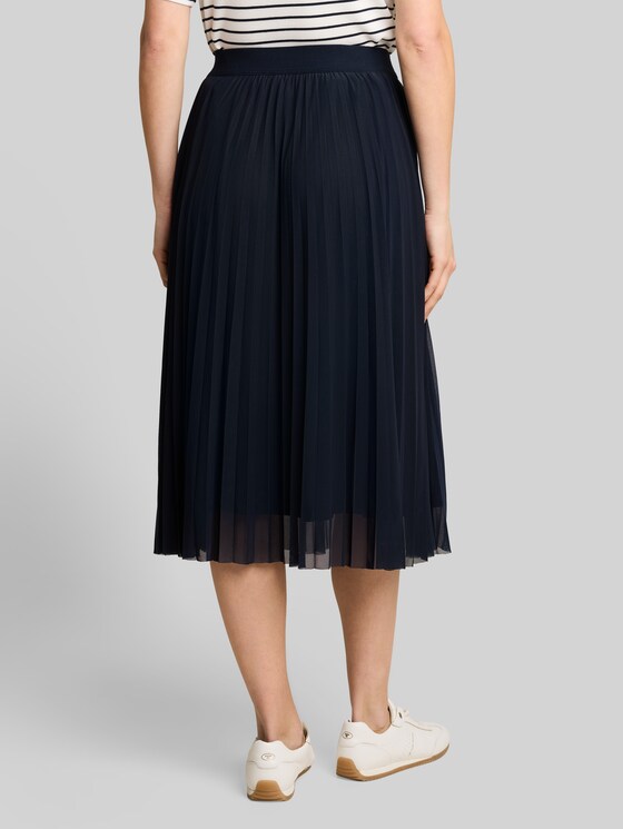 High-waisted pleated midi skirt - sky captain blue