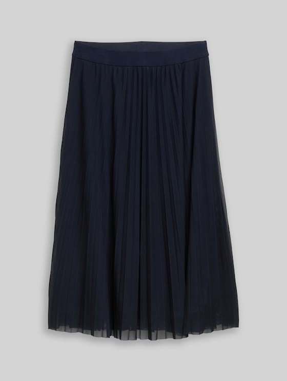 High-waisted pleated midi skirt - sky captain blue