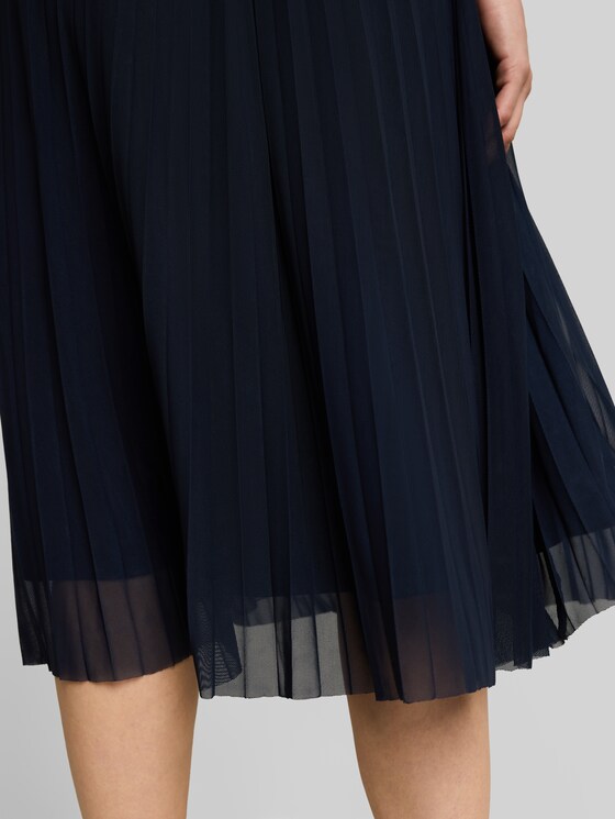 High-waisted pleated midi skirt - sky captain blue