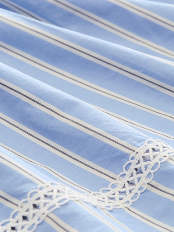 Striped blouse top - blue white vertical stripe