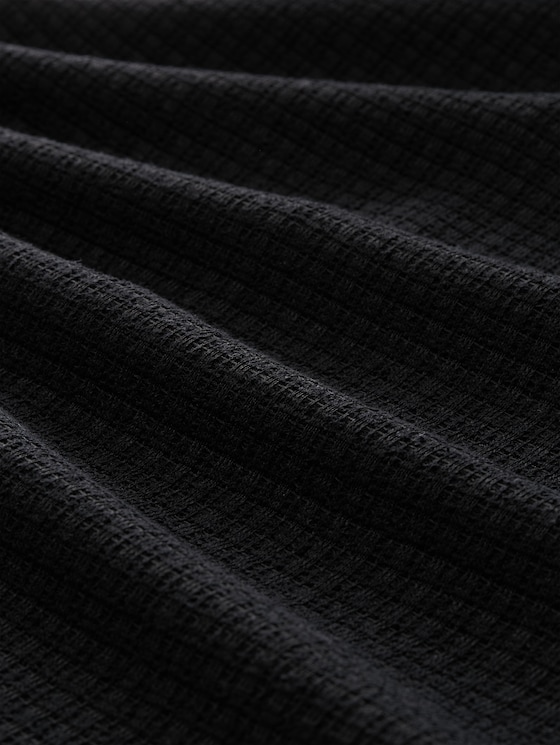 Midi dress with linen blend - deep black