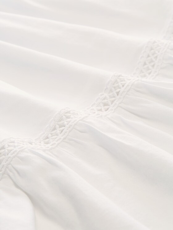 Maxi skirt with flounces - White
