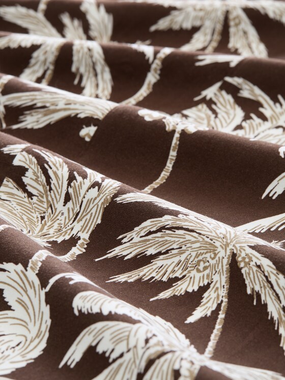 Viscose maxi skirt - brown palmtree print