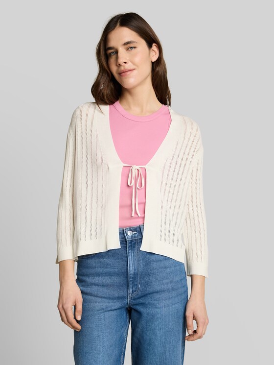 Cardigan with bow detail - Whisper White