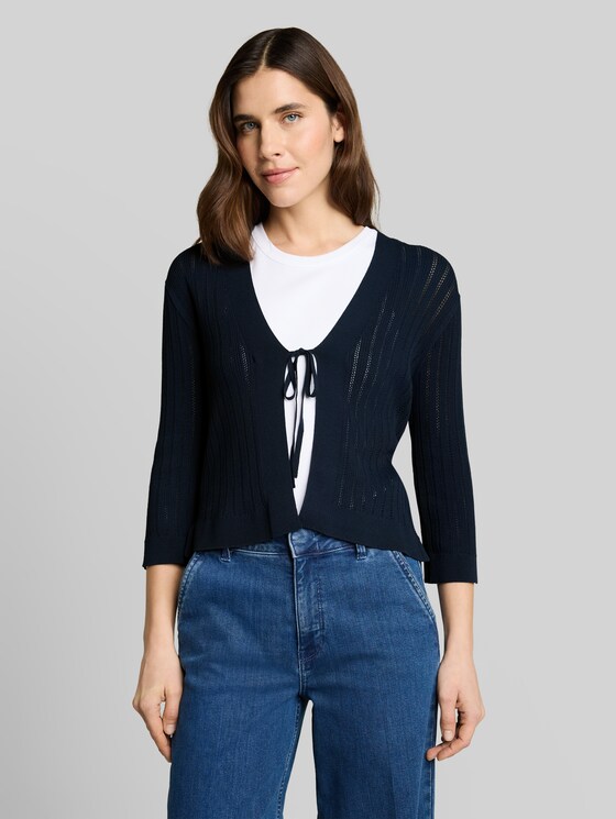 Cardigan with bow detail - sky captain blue