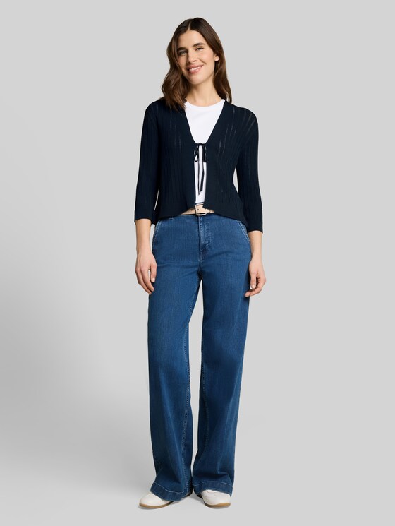 Cardigan with bow detail - sky captain blue