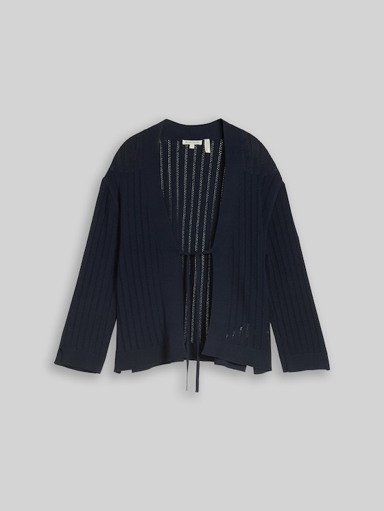 Cardigan with bow detail - sky captain blue
