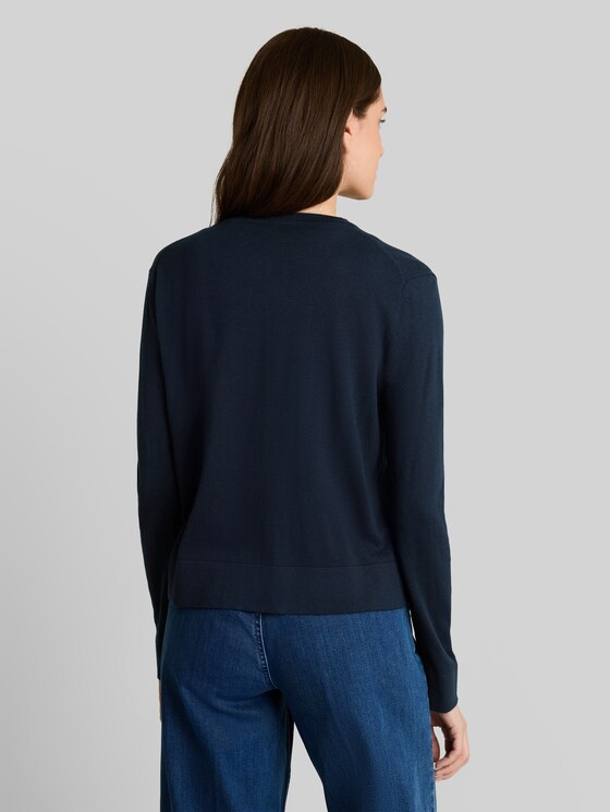Cardigan with silk content - sky captain blue