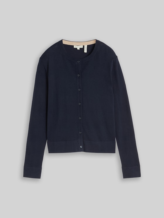 Cardigan with silk content - sky captain blue