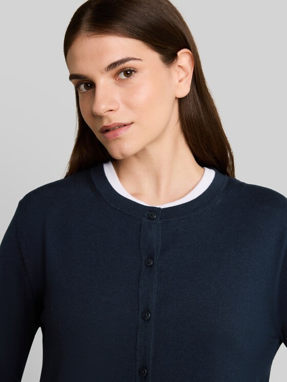 Cardigan with silk content - sky captain blue