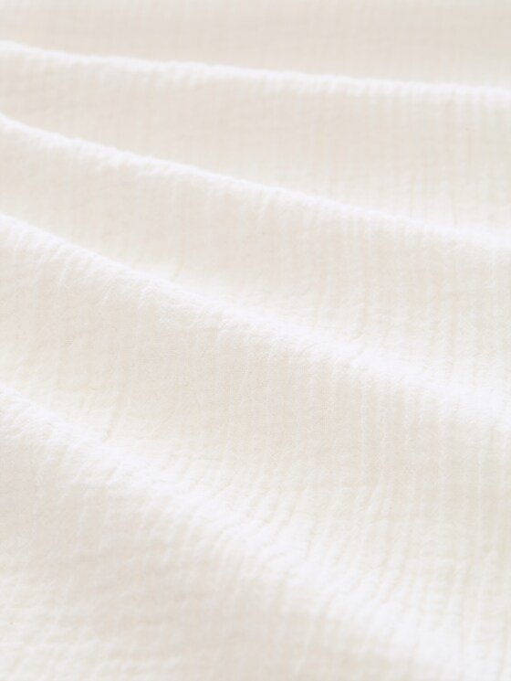 Muslin wide-leg trousers with belt - Whisper White
