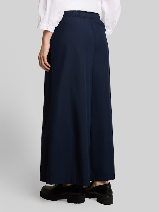 Cropped wide-leg trousers - sky captain blue
