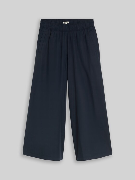 Cropped wide-leg trousers - sky captain blue