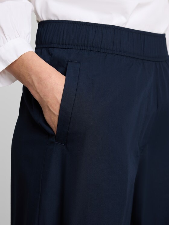 Cropped wide-leg trousers - sky captain blue