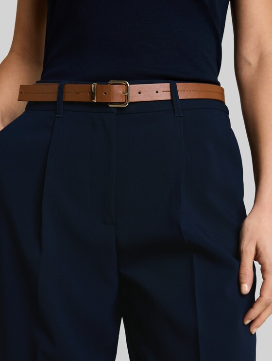 Loose-fit barrel trousers with belt - sky captain blue