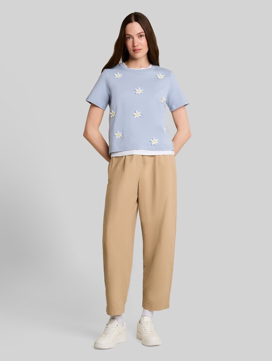 Cotton barrel trousers - Mink Beige