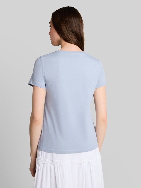 T-shirt with embroidery - foggy sky blue