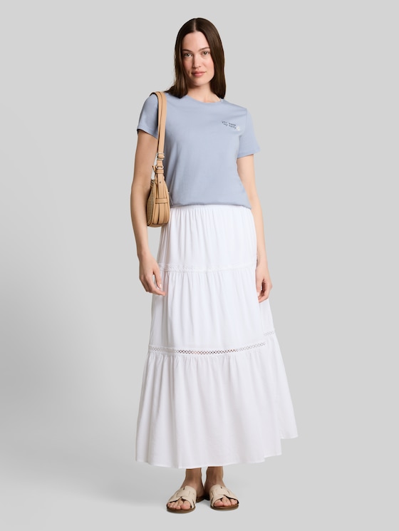 T-shirt with embroidery - foggy sky blue