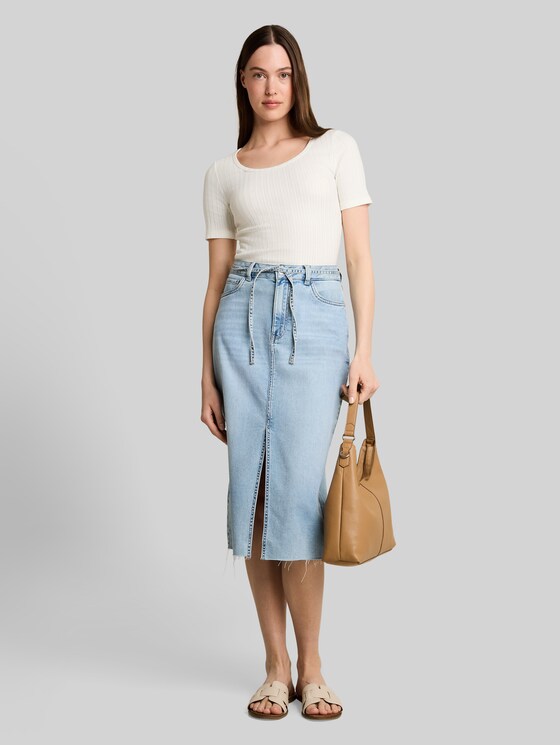 Slim-fit pointelle T-shirt - off white