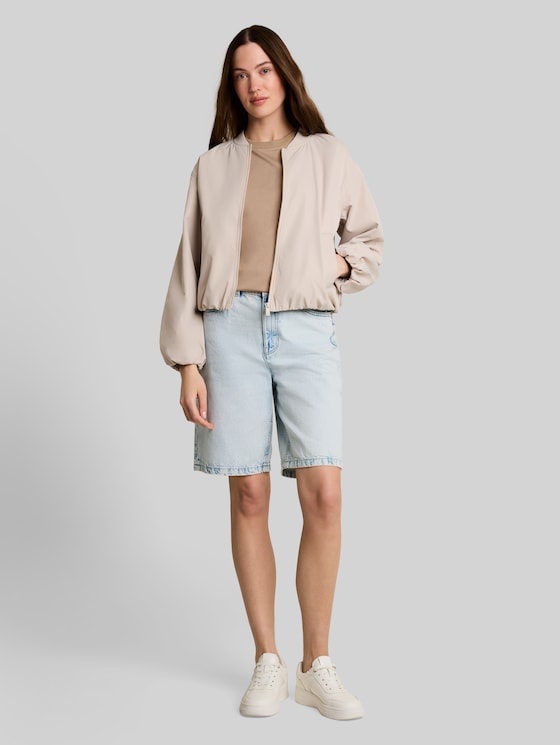 TTELIN STRAIGHT Bermuda Jeans Shorts - Used Bleached Blue Denim