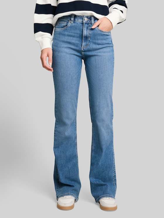 TTAVA FLARED jeans with stretch - Used Light Stone Blue Denim