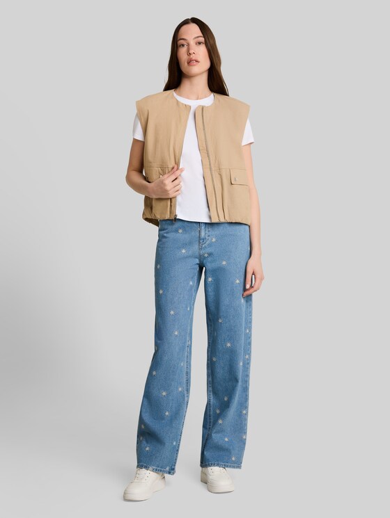 Loose-fit waistcoat with pockets - Mink Beige