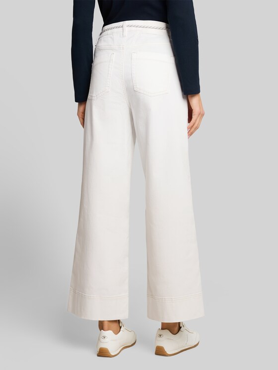 TTNELMA CULOTTE jeans with tie belt - White Denim